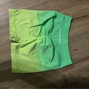 Green Ombre Athletic Shorts for Women